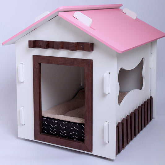Craft House - Wooden Dog House (Pink)